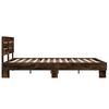 vidaXL Estructura cama madera ingenier&iacute;a metal roble ahumado 120x200cm