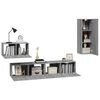 vidaXL Set de muebles para TV 4 pzas madera contrachapada gris Sonoma