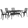 vidaXL Juego de comedor de jard&iacute;n 5 piezas aluminio fundido negro