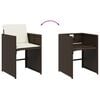 vidaXL Set muebles de jard&iacute;n 13 pzas y cojines rat&aacute;n sint&eacute;tico marr&oacute;n