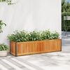 vidaXL Jardinera de madera maciza de acacia y acero 110x30x27,5 cm
