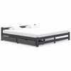 vidaXL Estructura de cama con 2 cajones pino gris oscuro 200x200 cm