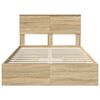 vidaXL Cama con almacenamiento con cabecera Roble Sonoma 120 x 190 cm