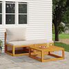 vidaXL Set de muebles para jardín 3 piezas con cojines madera acacia