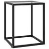 vidaXL Mesa de centro con vidrio templado negra 40x40x50 cm