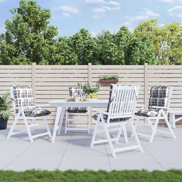 vidaXL Cojines para silla respaldo bajo 4 uds tela Oxford cuadros gris