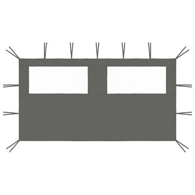 vidaXL Pared lateral de cenador con ventanas gris antracita 4x2 m