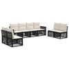 vidaXL Conjunto de sof&aacute;s de jard&iacute;n 8 uds. Negro y Blanco Crema