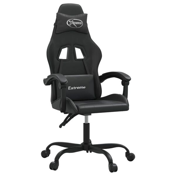 vidaXL Silla gaming cuero sint&eacute;tico negro