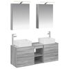 vidaXL Juego de muebles de ba&ntilde;o 5 uds. Sonoma gris