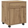 vidaXL Armario con ruedas madera ingenier&iacute;a roble artisan 45x38x54 cm