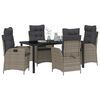 vidaXL Conjunto de Comedor de Jard&iacute;n 5 pcs Gris rat&aacute;n sint&eacute;tico