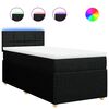 vidaXL Cama box spring con colchón tela negro 80x200 cm