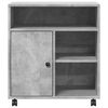 vidaXL Soporte para impresora con ruedas gris hormigón 60x50x67 cm