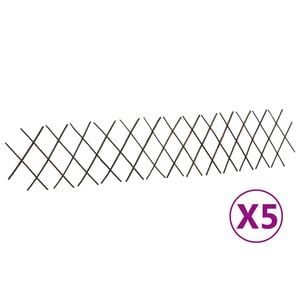 vidaXL Vallas enrejadas de sauce 5 unidades 180x30 cm