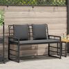 vidaXL Banco de exterior Liso Negro y Gris oscuro 116 x 55 x 82 cm