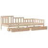 vidaXL Sofá cama con cajones madera maciza de pino 80x200 cm