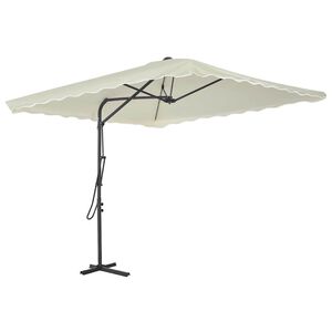 vidaXL Sombrilla de jard&iacute;n con palo de acero arena 250x250 cm