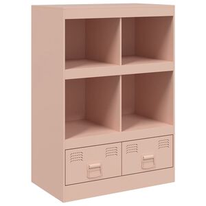 vidaXL Aparador de acero rosa 67x39x95 cm