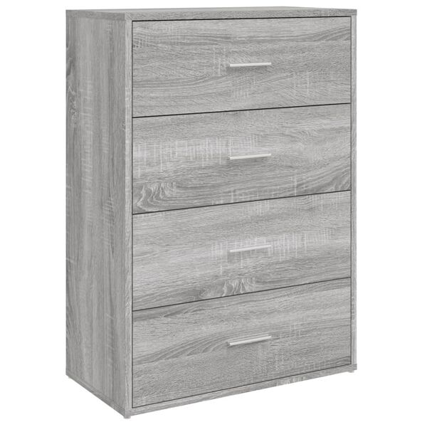 vidaXL Aparadores 2 uds madera de ingeniería gris Sonoma 60x31x84 cm