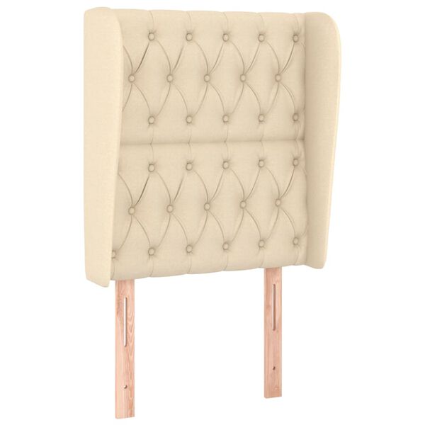 vidaXL Cabecero con orejas de tela color crema 83x23x118/128 cm