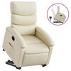 vidaXL Sill&oacute;n reclinable elevable cuero artificial color crema
