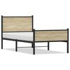 vidaXL Estructura de cama sin colch&oacute;n metal roble Sonoma 90x190 cm