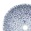 vidaXL Lavabo sobre encimera redondo cerámica blanco y azul Φ41x14 cm
