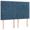 vidaXL Cama box spring con colch&oacute;n terciopelo azul oscuro 140x200 cm