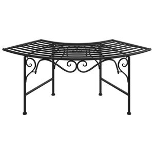 vidaXL Banco de jard&iacute;n de acero negro 113 cm