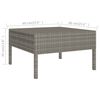 vidaXL Set de muebles de jard&iacute;n 8 pzas y cojines rat&aacute;n sint&eacute;tico gris