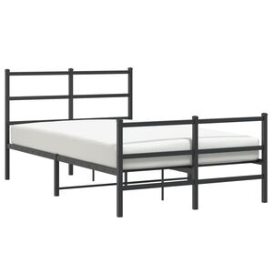 vidaXL Estructura cama sin colch&oacute;n con estribo metal negro 120x190 cm