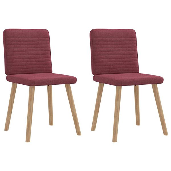 vidaXL Sillas de comedor 2 unidades tela rojo tinto