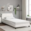 vidaXL Estructura de cama Dover cuero sint&eacute;tico blanco 100x203cm