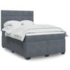 vidaXL Cama box spring con colch&oacute;n terciopelo gris oscuro 140x190 cm