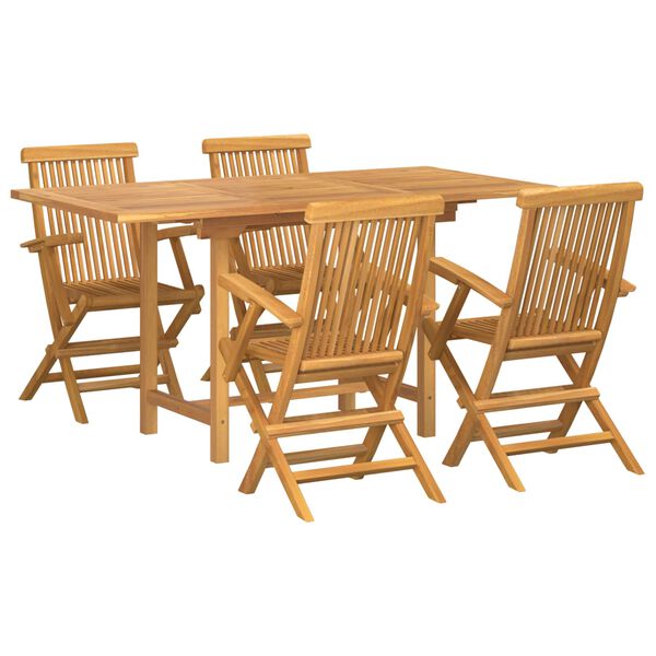 vidaXL Conjunto de Comedor de Jard&iacute;n 5 pcs Marr&oacute;n