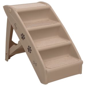 vidaXL Escalera plegable para perros marrón 62x40x49,5 cm