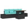 vidaXL Conjunto de sof&aacute; de jard&iacute;n 5 uds. Negro Polirat&aacute;n