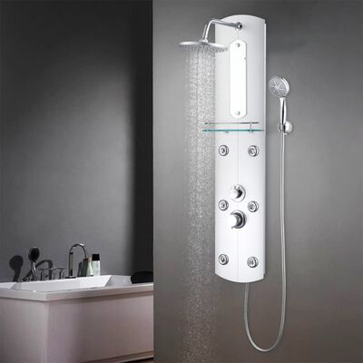 vidaXL Panel de ducha plateado 25x43x120 cm