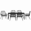 vidaXL Conjunto de Comedor de Jard&iacute;n 7 pcs Negro rat&aacute;n sint&eacute;tico