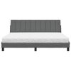 vidaXL Cama con colch&oacute;n Hanko de tela gris oscuro 180x200 cm