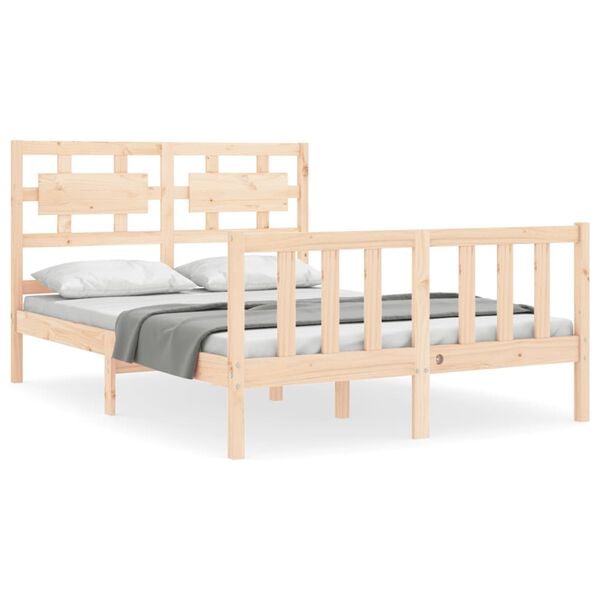 vidaXL Estructura de cama sin colch&oacute;n madera de pino maciza 120x200 cm