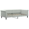 vidaXL Sof&aacute; cama sin colch&oacute;n terciopelo gris claro 90x190 cm
