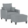 vidaXL Sill&oacute;n con taburete tela gris claro 60 cm