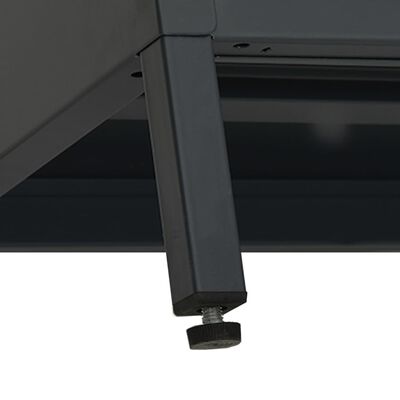 vidaXL Mueble para el televisor acero y vidrio negro 105x35x52 cm