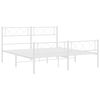 vidaXL Estructura cama sin colchón con estribo metal blanco 135x190 cm