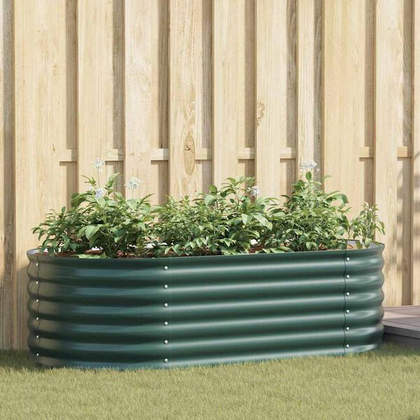 vidaXL Arriate elevado Verde 160 x 80 x 44 cm Acero