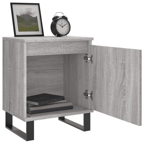 vidaXL Mesita de noche 2 uds madera ingenier&iacute;a gris Sonoma 40x30x50 cm