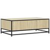 vidaXL Mesa de centro madera ingeniería metal roble Sonoma 100x57x35cm