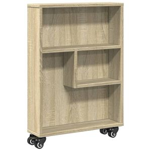 vidaXL Carrito de almacenaje estrecho roble Sonoma 48x13x68 cm madera de ingenier&iacute;a